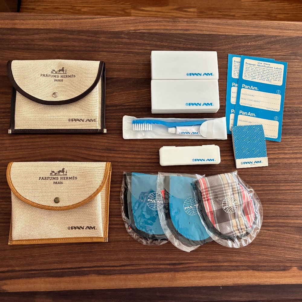 Pan Am 1980s First Class Eyeshades and Amenities Assortment